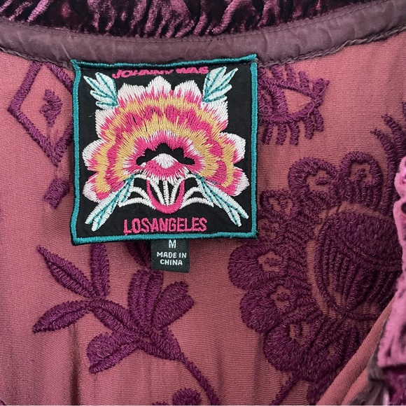 Johnny Was Ivey Velvet Field Tiered Dress Embroidery Dress Size M - Picture 11 of 16